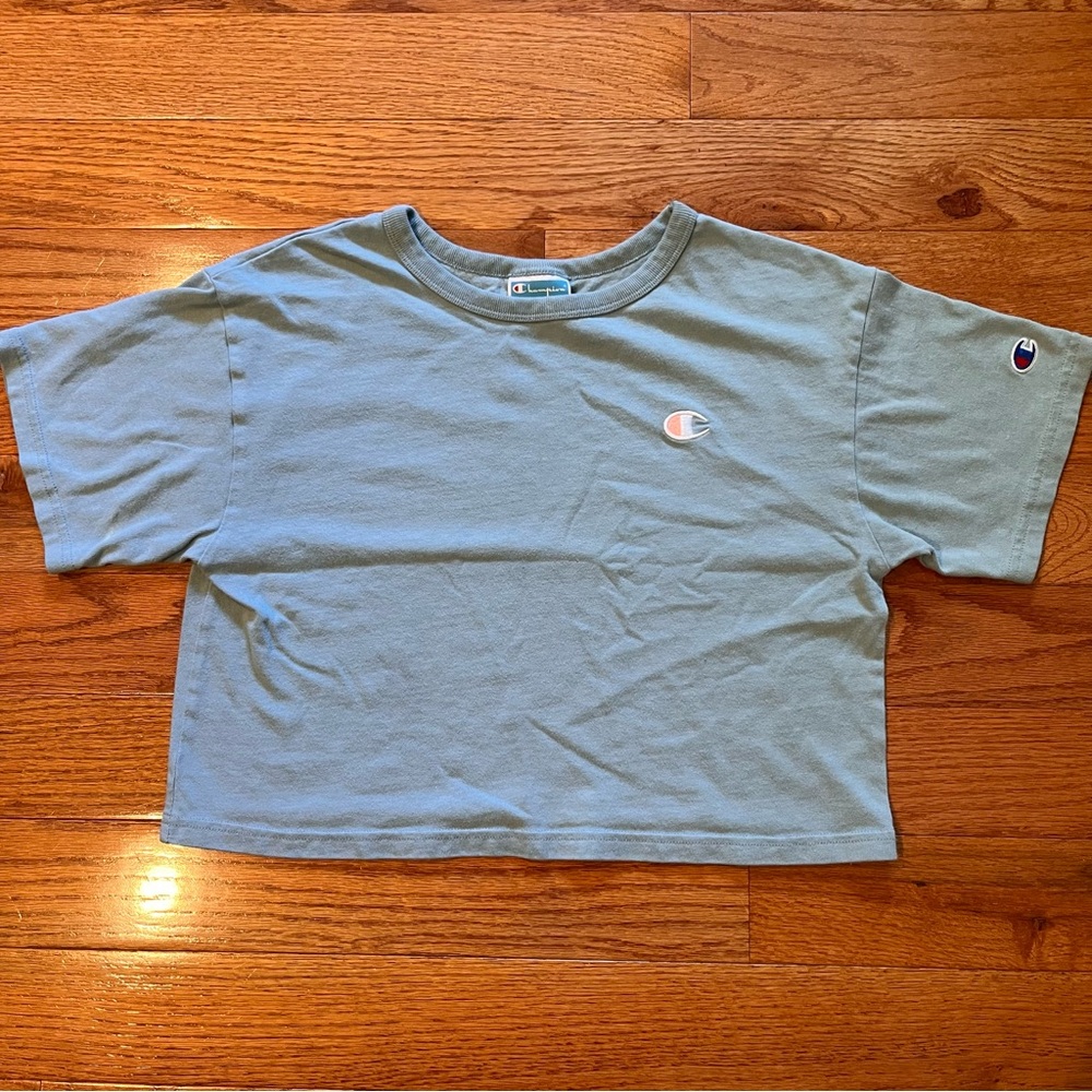 Champion Light Blue Cropped T-Shirt